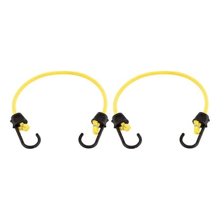 Keeper Yellow Bungee Cord, 24 x 0.315 in., 2PK 8865172